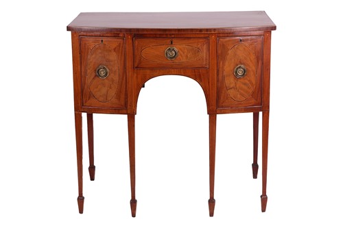 Lot 25 - A Scottish mahogany and inlaid small bowfront...