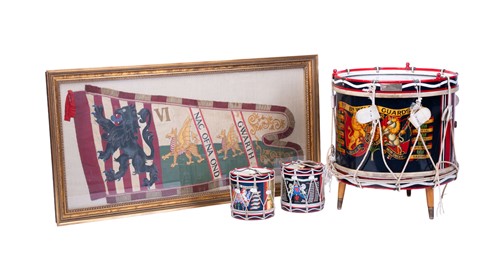 Lot A 19th-century needlework military flag, Welsh...