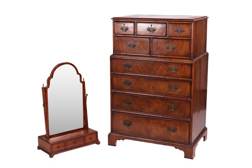 Lot 74 - A small walnut chest of George I design, in...