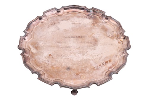Lot A silver presentation salver, by C J Vander...