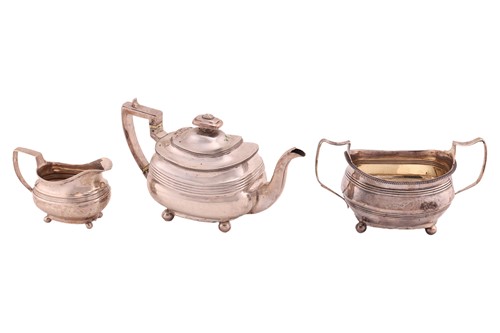 Lot 399 - A matched silver three-piece tea service,...