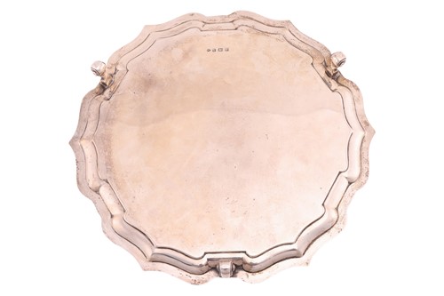 Lot A large silver presentation salver, by Adie...