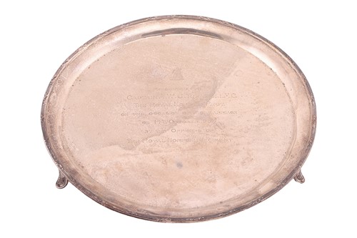 Lot A silver presentation salver, by C J Vander...