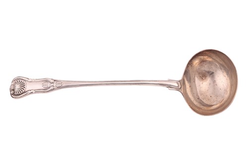 Lot A William IV silver ladle, London 1834, double-...