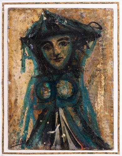 Lot 8 - Cecil Collins (British 1908-1989) Girl in...