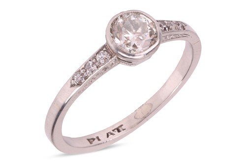 Lot 186 - An old-cut diamond solitaire ring, featuring a...