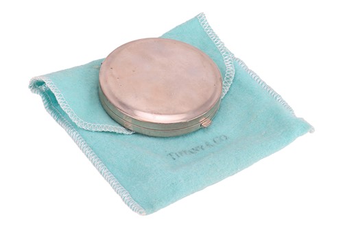 Lot 263 - Tiffany & co. - a round compact, with mirror...