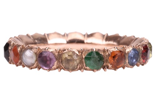 Lot An Early Victorian harlequin eternity ring,...