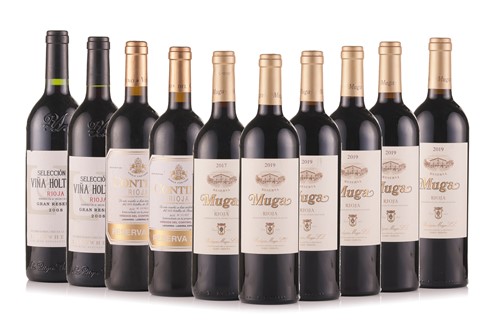 Lot 282 - Ten bottles of mixed wine, comprising: Muga...