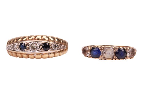 Lot 18 - Two gem-set rings; The first a diamond and...