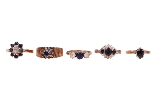 Lot 66 - Five gem-set rings, comprising a a paste-set...