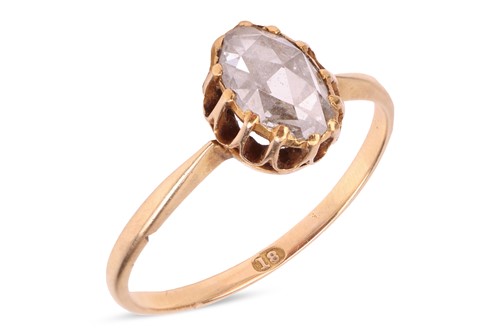 Lot 31 - A rose-cut diamond solitaire ring, featuring a...