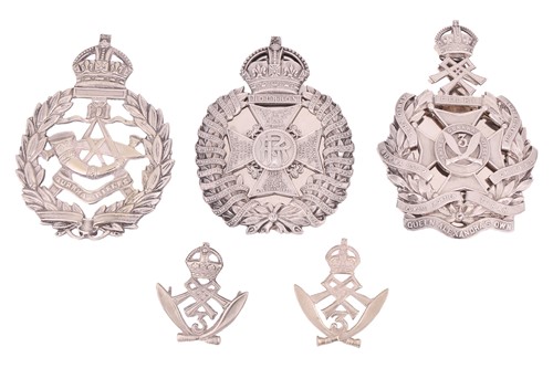 Lot 306 - Three military cross belt badges: 6th Rajput...