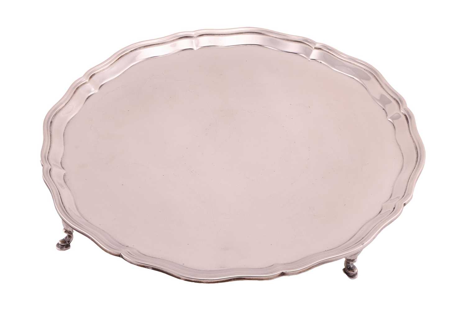 Lot A large silver salver, Thomas Bradbury & Sons...