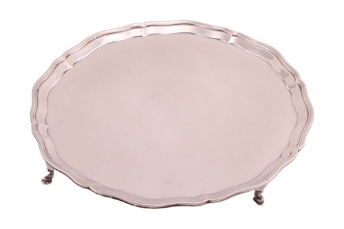 Lot A large silver salver, Thomas Bradbury & Sons...