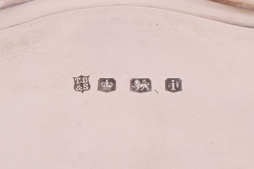 Lot A large silver salver, Thomas Bradbury & Sons...