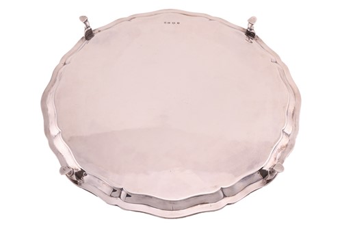 Lot A large silver salver, Thomas Bradbury & Sons...