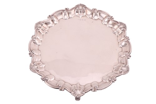 Lot A Victorian silver salver, by Barker Brothers,...