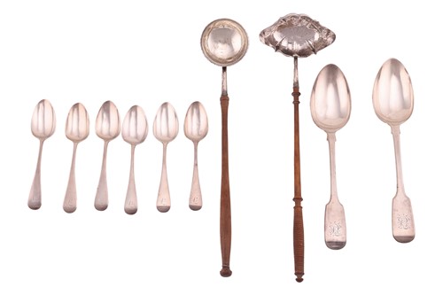 Lot A set of six silver old English pattern...