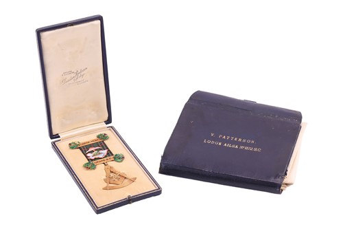 Lot 304 - An 18ct gold Masonic jewel of Lodge Ailsa...