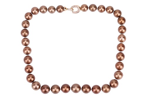 Lot 208 - A treated brown cultured South Sea pearl...