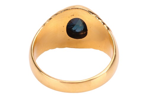 Lot A sapphire cabochon dress ring, comprising a...