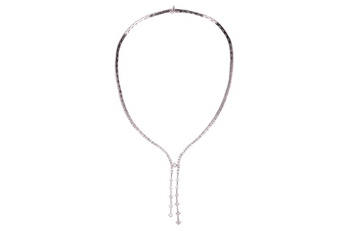 Lot A diamond-set necklace, comprising two...