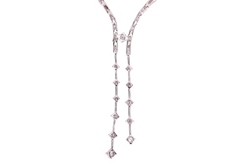 Lot A diamond-set necklace, comprising two...