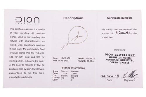 Lot A diamond-set necklace, comprising two...