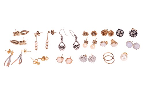 Lot 121 - A collection of earrings, to include a pair of...