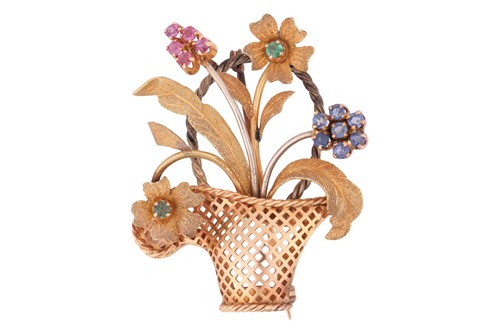 Lot 98 - A gem-set giardinetto brooch, spray of...