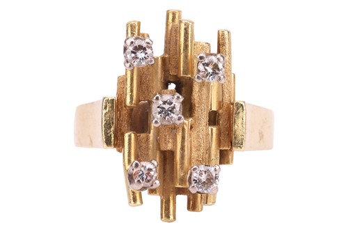 Lot A Modernist diamond-set dress ring, of...