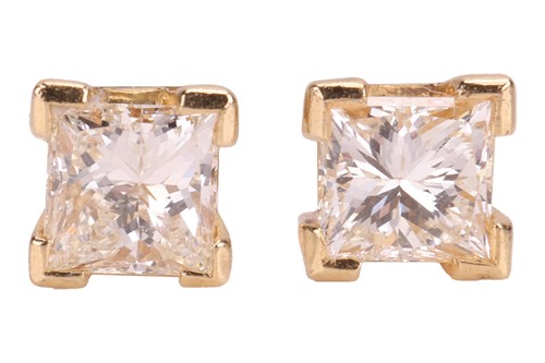 Lot 200 - A pair of diamond-set stud earrings, each stud...