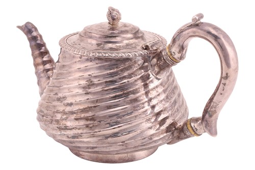 Lot 417 - A George IV silver teapot, by John Wakefield,...