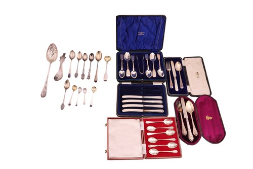 Lot 259 - A collection of silver items comprising, a...
