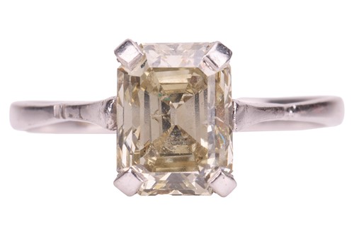 Lot A diamond single-stone ring, the four-claw set...