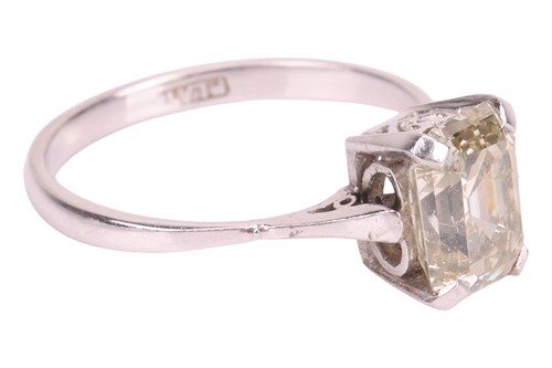 Lot A diamond single-stone ring, the four-claw set...