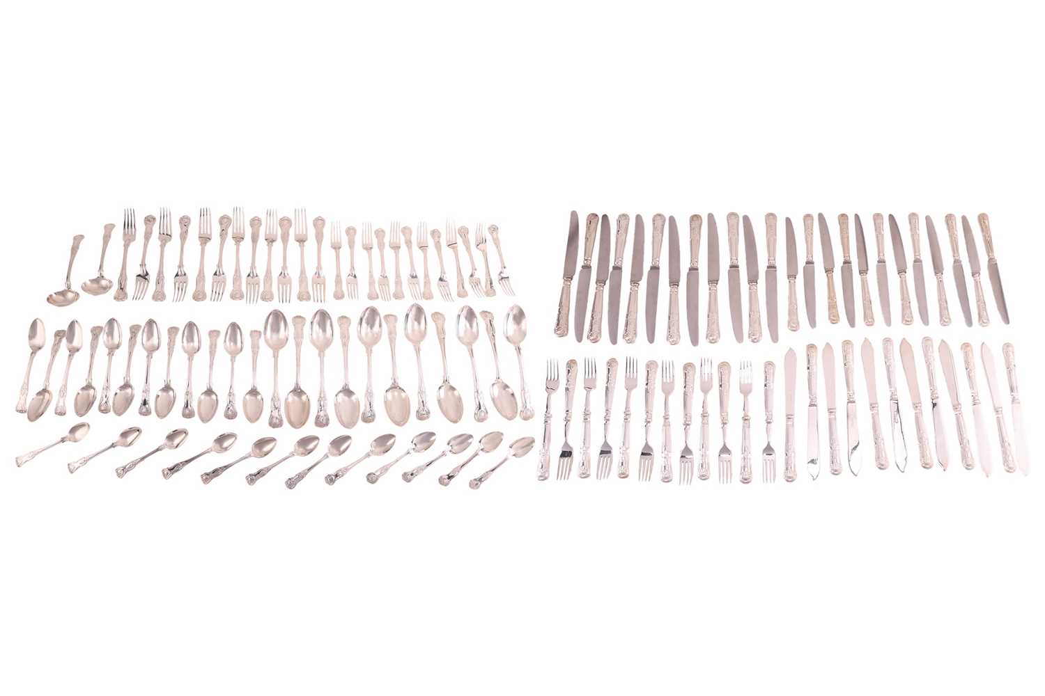 Lot 425 - A Victorian silver service of King's pattern...