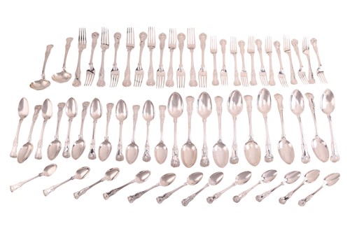 Lot 425 - A Victorian silver service of King's pattern...