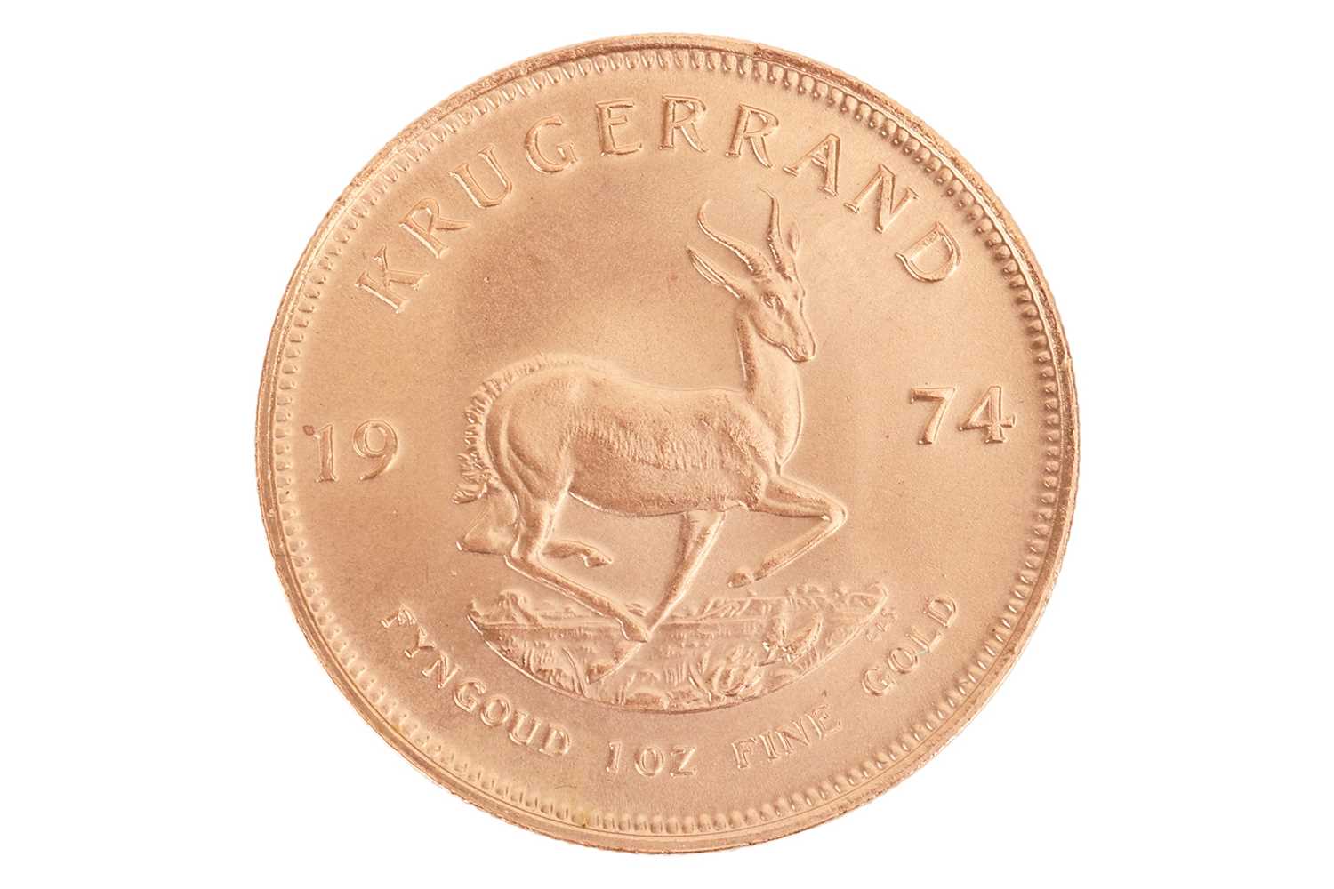 Lot 248 - A South African 1oz gold Krugerrand, dated 1974.