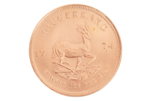 Lot 257 - A South African 1oz gold Krugerrand, dated 1974.