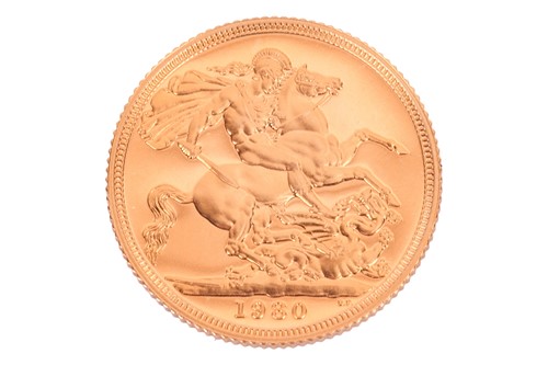 Lot 256 - An Elizabeth II Proof Sovereign, dated 1980,...