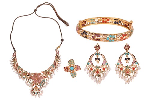 Lot 161 - An Indian wedding suite, comprising a multi...