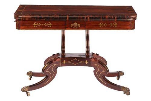 Lot 9 - A Regency rosewood, amboyna and gilt-metal...