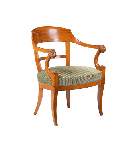 Lot 87 - A carved light ash tub chair, of Regency...