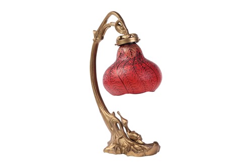 Lot 144 - A Gallé-style table lamp, of Art Nouveau...