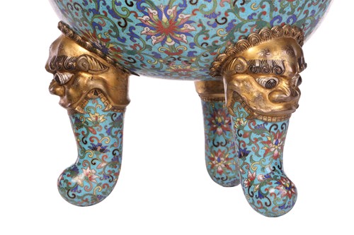Lot A large Chinese gilt-bronze and cloisonné...