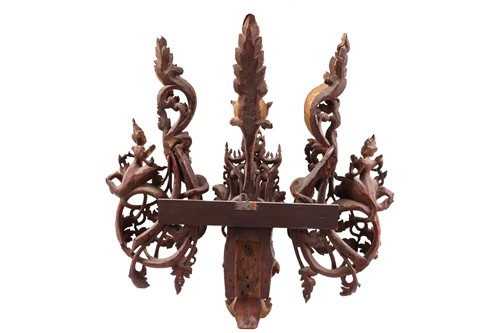 Lot 154 - A large Burmese carved giltwood and painted...