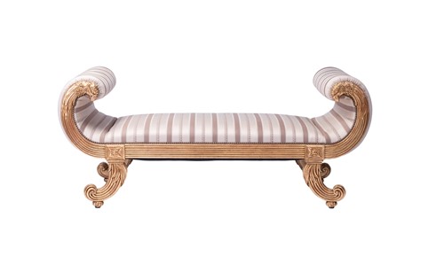 Lot 6 - An Empire-style giltwood window seat, 20th...