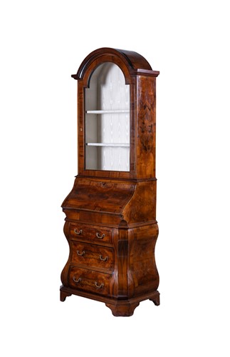 Lot 27 - A Continental walnut bureau cabinet, 20th...